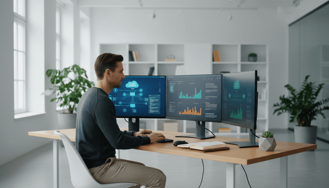 IT consultant at work station